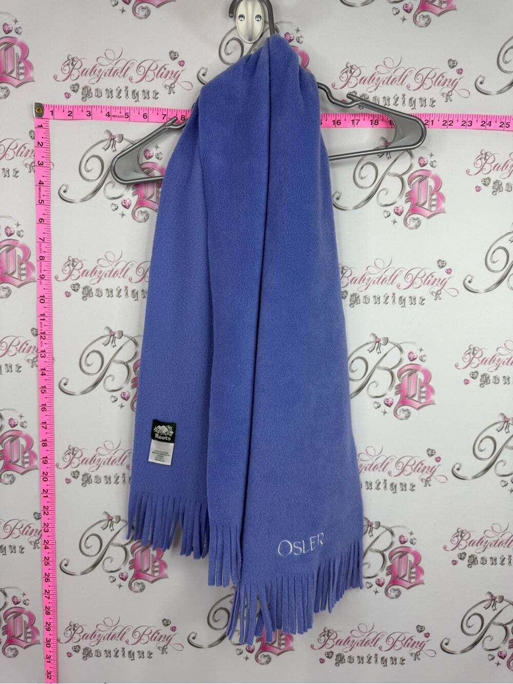 Roots scarf blue purple Lavender Fringe Fleece Wrap